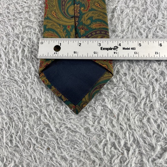 Coach Mens Green Paisley 100% Italian Silk Luxury Neck Tie - Picture 3 of 5